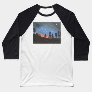 Dusk Meteor Shower Baseball T-Shirt